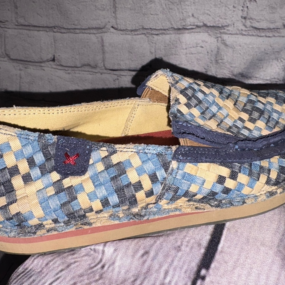 Twisted X Slip-On Driving Moc-Woven Blue Women’s Size 8.5 Cushioned Foam Flat - Picture 5 of 11